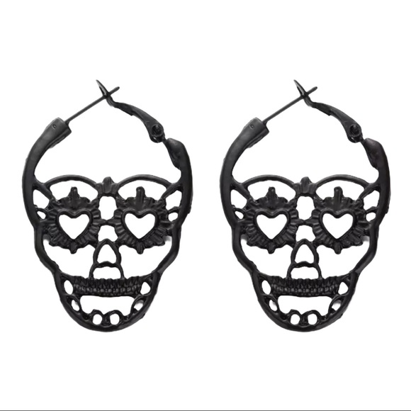 Jewelry - Black Punk Rock Skull Earrings